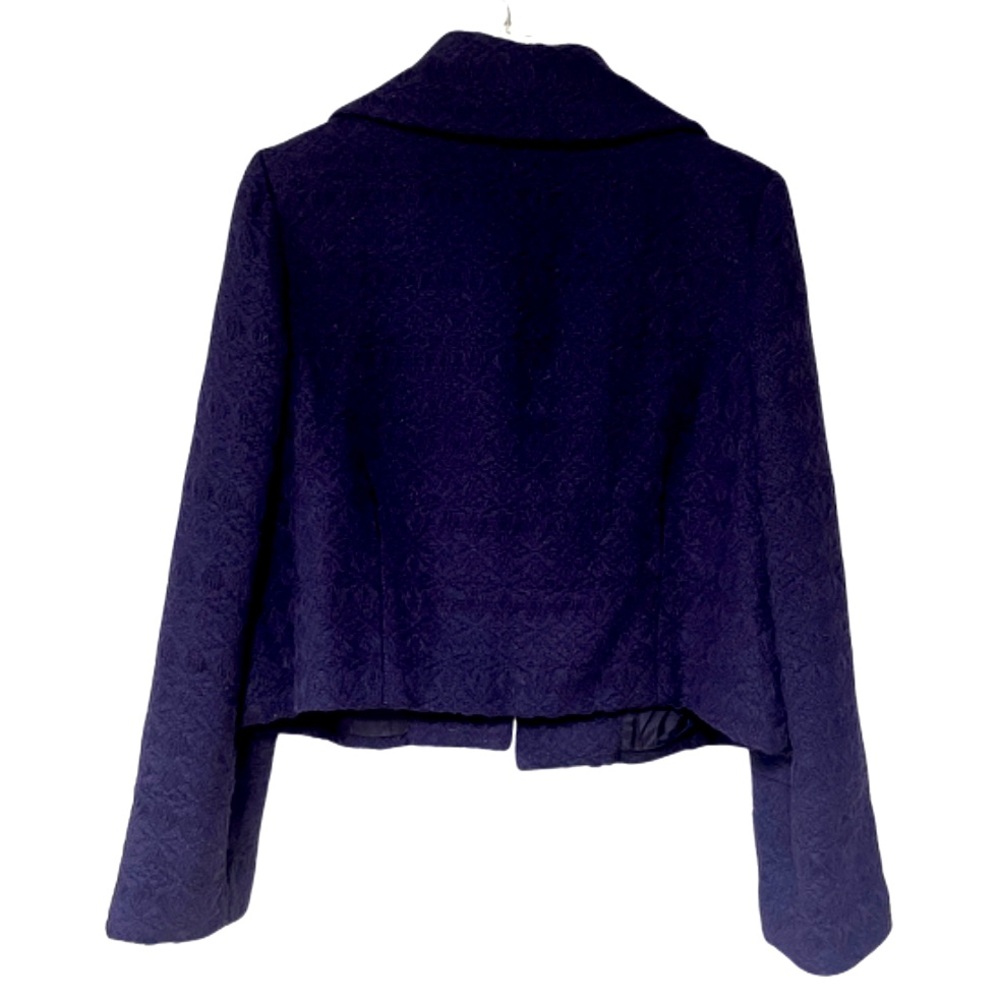NWT Grace Elements Purple Wool-Blend Black Button Hook & Eye Closure Jacket Sz12 - Picture 2 of 6